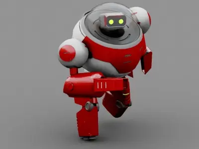 Toon Droid  rigged - animated character 3D model