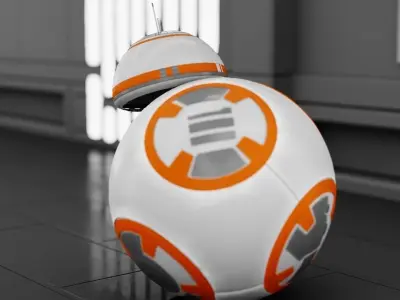 BB8 Scene rigged - animated character 3D model