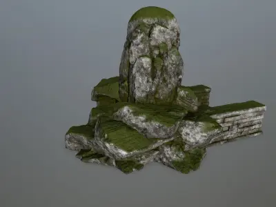 skull cave Low-poly 3D model