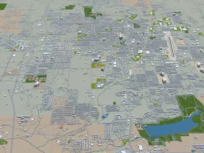 Springdale Arkansas USA 25km Low-poly 3D model