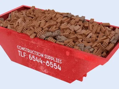 Industrial Container with bricks VOL 1 3D model