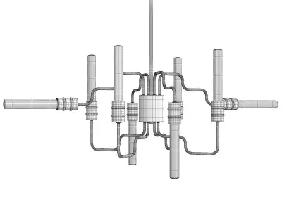 INDUSTRIAL ANGLED TANGLE CHANDELIER Low-poly 3D model