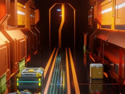 Sci-Fi Environment Game ready Low-poly 3D model Low-poly 3D model