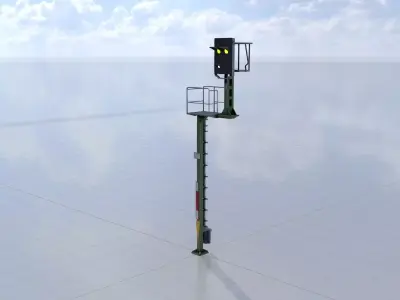 KS Railway-Signal Post 7000mm Version-15 Low-poly 3D model