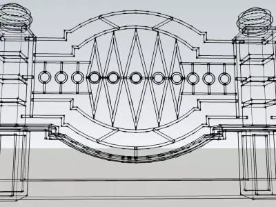 fence architectural Low-poly 3D model