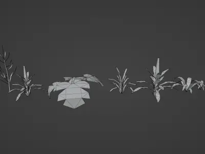 Cartoon Plant Collection Low-poly 3D model
