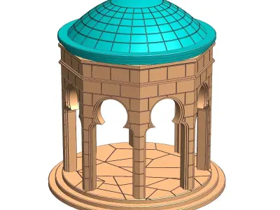 Theed Naboo Gazebo Diorama 3D print model