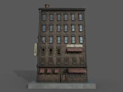 8-10 Old New york buildings Coffeeshop 1930 3D model