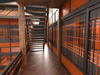 Medieval Fantasy House 08 with interior and exterior 3D model