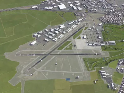 Salinas Airport Low-poly 3D model