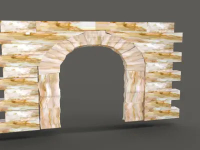 Arched opening with blocks  Free 3D model