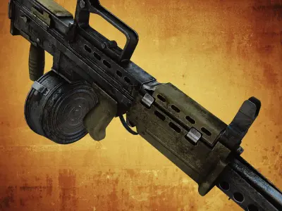 SA80 Machine gun Low-poly 3D model