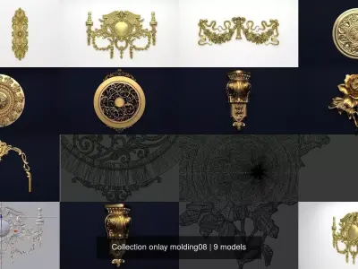 Collection onlay molding08 3D Model Pack