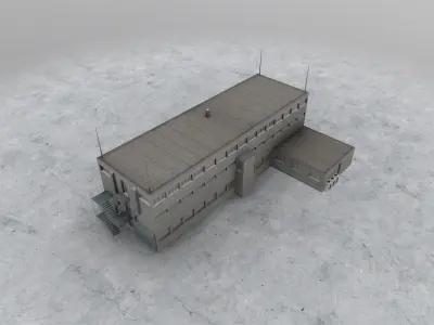 EDDF Building 4 Low-poly 3D model