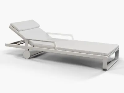 Gandia Blasco Flat chaise longue with arms 3D model