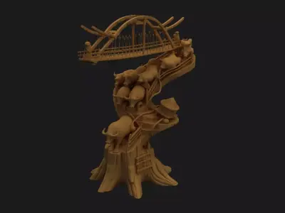 Chinese Bamboo Handcraft  Low-poly 3D model