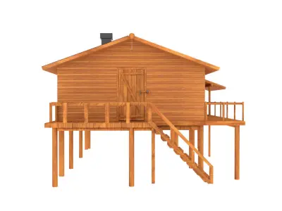 wooden house 3D model