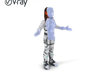 Young Space Explorer in Futuristic Suit D Model Low-poly 3D model