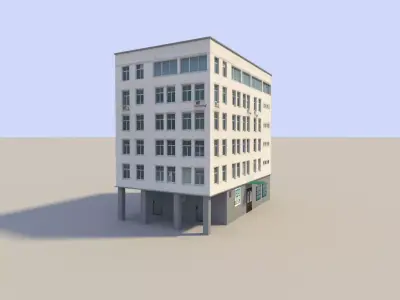 town building 5 Low-poly 3D model