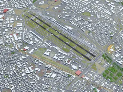 San Jose Airport 10km Low-poly 3D model