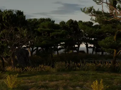 Lake in the forest 3D model