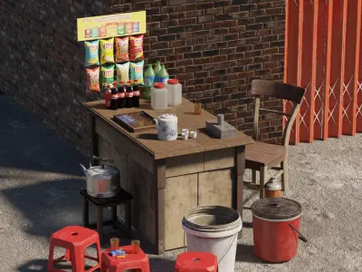 SIDEWALK ICED TEA Low-poly 3D model