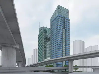Commercial Architectural 3D Model Low-poly 3D model