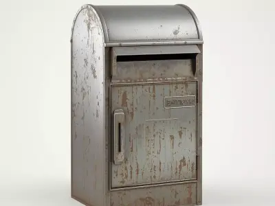 Weathered Urban Street Mailbox 3D Model Low-poly 3D model