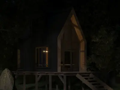 Photorealistic Forest Cabin 3D model