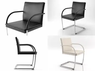 George four different chairs on metal frame 3D model
