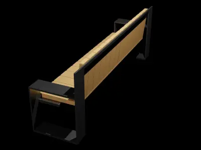 wood bench Low-poly 3D model purchase