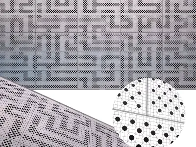 perforated metal panel 30 3D model