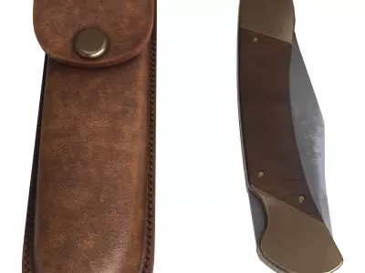 Hunter Pocket Knife Low-poly 3D model