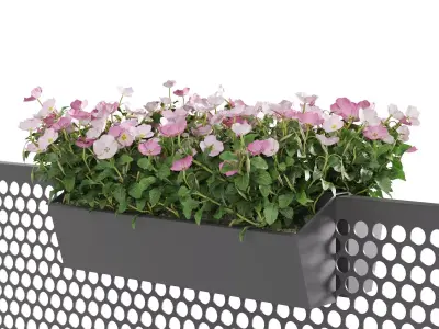 Modular Sidewalk Cafe Partition System 3D model