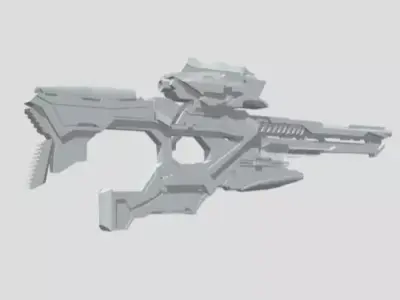 Sci-Fi gun without textures 3D model