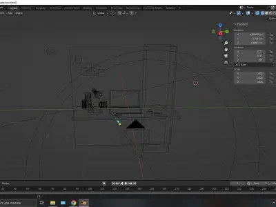 Desktop desk with laptop and lamp 3D model