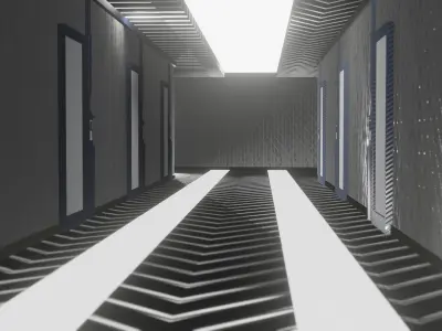 Corridor set ready to render Low-poly 3D model