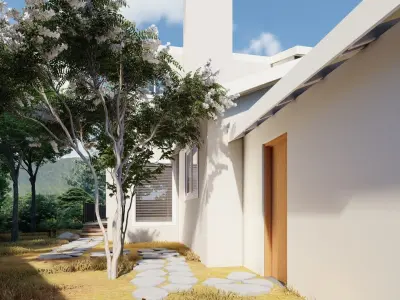 3D Exterior Scene 3D model design garden and landscape  3D model