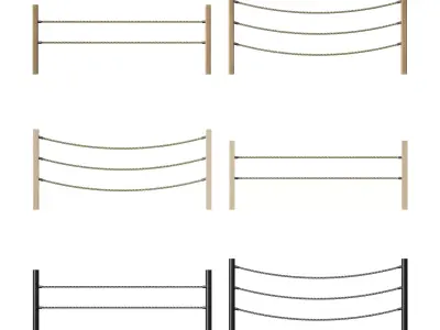 Rope fence constructor 3D model