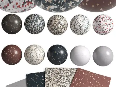 20-in-1 Scanned Terrazzo Material Pack Texture