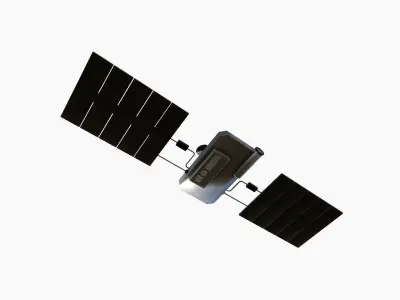 Satellite I06 Steel Black - SciFi Space Design Low-poly 3D model