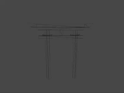 Japanese Gate Torii Low-poly 3D model