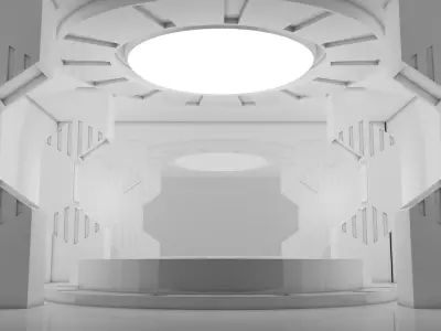 Sci Fi Room Low-poly 3D model 5