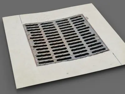 Manhole drain cover raw scan 3D model