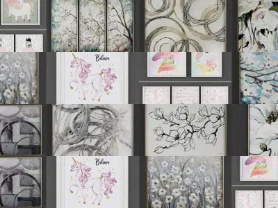 Collection of Picture Frames - 20 sets 3D Model Pack 19