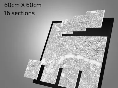 3D London Map City Art Landmark Model of London Skyline 3D print model