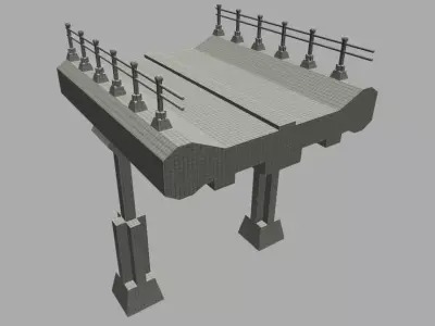 Overpass - Game Ready structure with two legs in air Low-poly 3D model