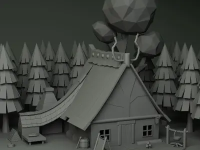 Senario Low-poly 3D model