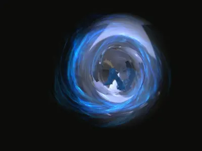Robot with Portal Animated Low-poly 3D model
