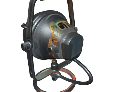 Industrial Vintage Studio Spotlight Lamp Low-poly 3D model